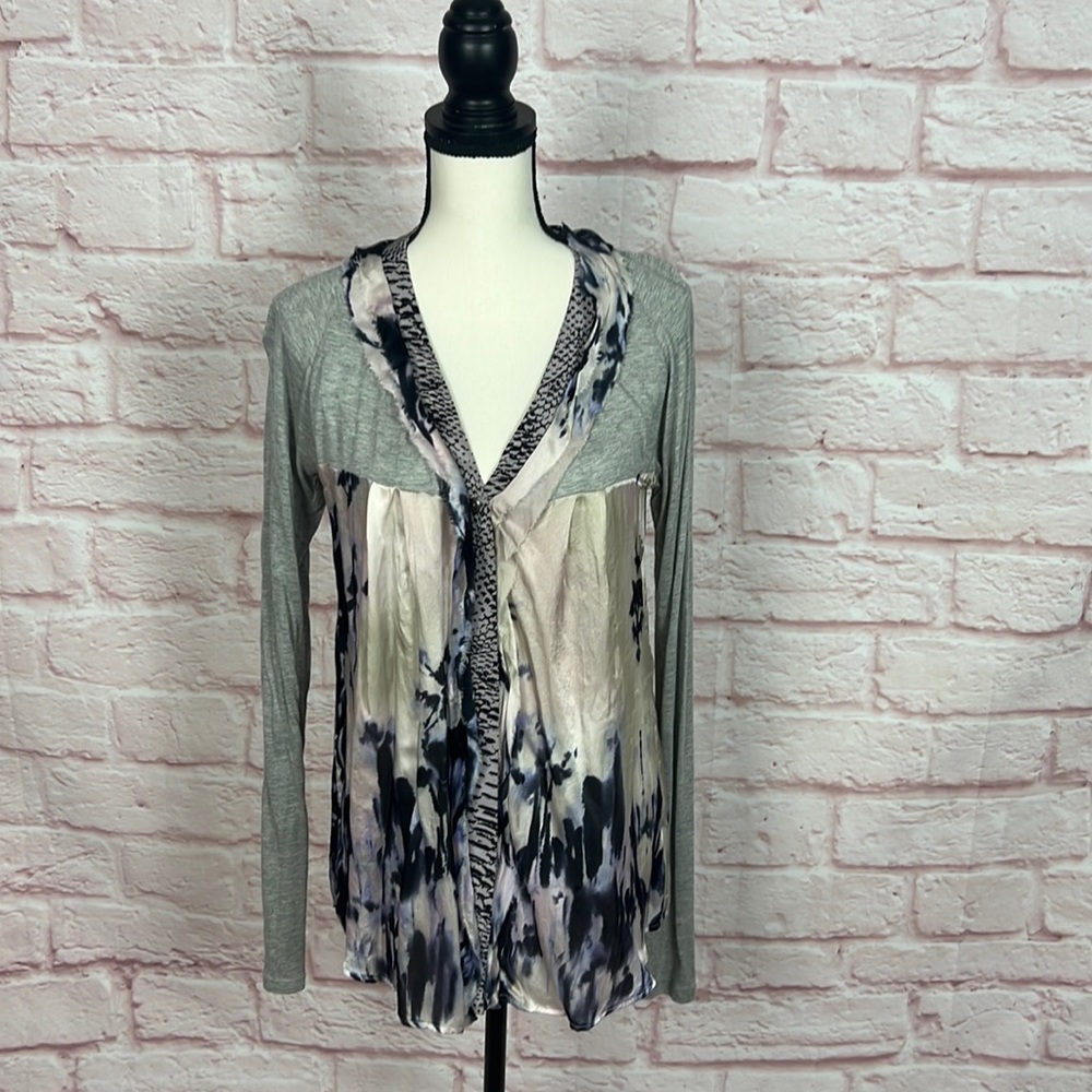 NWOT Anthropologie Dolan Long Sleeve Silk Blend Blouse Sz M